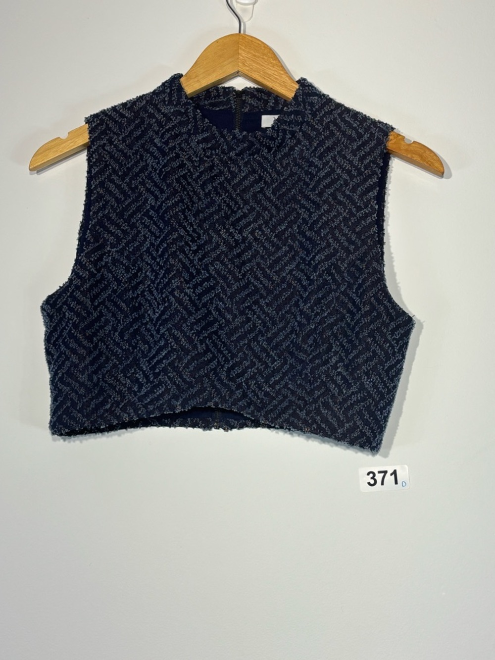 NWT Lucy Paris Sleeveless Textured Crop Top - Black Size XS